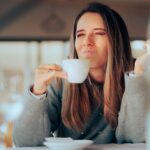 Woman with a bad taste in her mouth